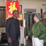 Dr. Mula Anthony, Director General of the Busoga Consortium (centre), poses for a photo with Mrs. Sooma, Director of Luyanzi Institute of Technology, and Eng. Henry Mpuuga after a productive engagement focused on skills development and youth empowerment.