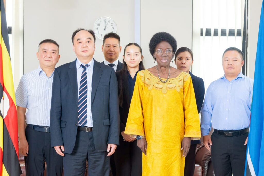 Rt. Hon. Rebecca Kadaga, the First Deputy Prime Minister and Minister for East African Community Affairs (Left), receives Chairman Mr. Luo Heng (Right) and his delegation during a courtesy visit at her office in Kingdom Kampala on March 3rd, 2026.PHOTO/ Bishop