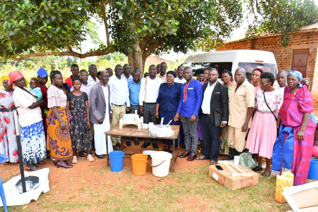 Dr. Mula Anthony(DG). Nasabu Nantale(Minister of Education Busoga Kingdom), Kamuli District leaders, and local community Group photo at Busana Village on 23th. June 22026