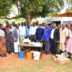 Dr. Mula Anthony(DG). Nasabu Nantale(Minister of Education Busoga Kingdom), Kamuli District leaders, and local community Group photo at Busana Village on 23th. June 22026