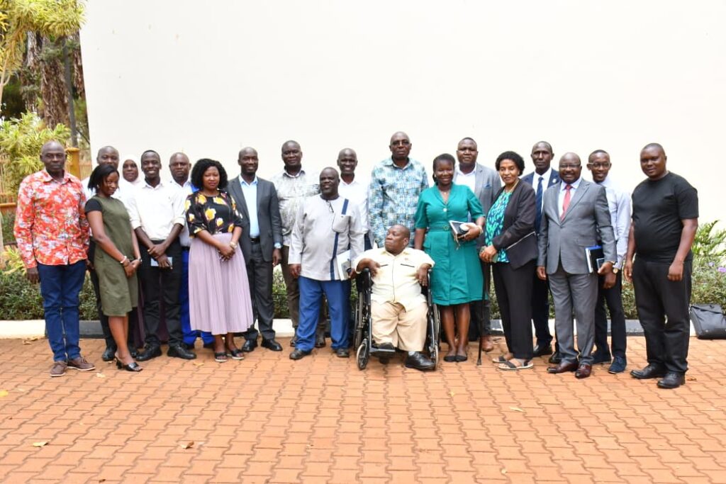 Dr. Mula Anthony (centre) with the newly appointed BCD Secretariat at the Civil Service College, Jinja, on 24 June 2026.